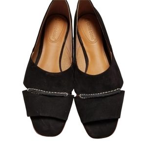CORSO COMO Black Open Toe Leather Flats 9.5M